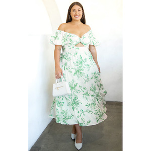 Green Bretta Sweetheart Puff Sleeve Maxi