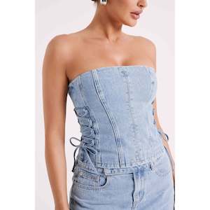 Mid Blue Scheana Denim Corset - 16