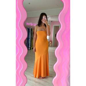 Goods and equipment rental and hiring: Orange Tahlia Strapless Maxi - 12