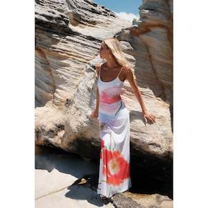 Low Back Citrus Poppy Maxi