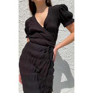 Black Short Sleeve Mirella Wrap - 20