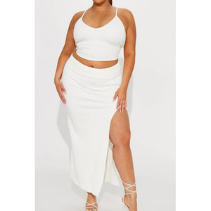 White Ribbed Melody Set