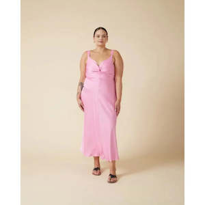 Candy Pink Maude Silk Slip - 16