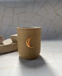 Golden crescent moon tumbler