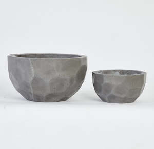 Geo Concrete Bowl Set Planters