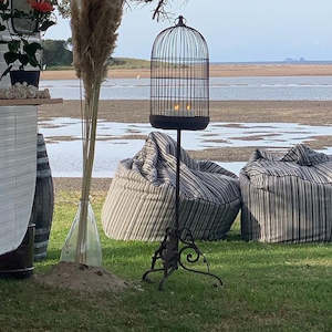 Rustic Metal Birdcage On Stand (Hire Price & Pickup Only)