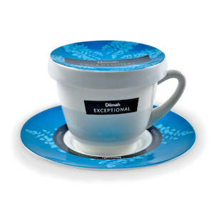 Exceptional Blue Cup & Saucer with Lid (220ml)