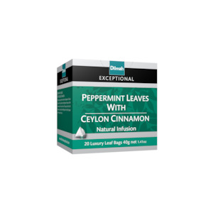 Exceptional Peppermint Leaves with Ceylon Cinnamon Natural Infusion 20 Tea Bags