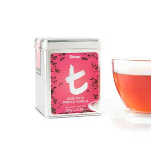 Tea wholesaling: t-series Tin Caddy Rose with French Vanilla Black Tea 100g Loose Leaf Tea