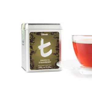 Tea wholesaling: t-series Tin Caddy Mango & Strawberry Black Tea 100g Loose Leaf Tea