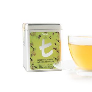 Tea wholesaling: t-series Tin Caddy Green Tea with Jasmine Flowers 100g Loose Leaf Tea