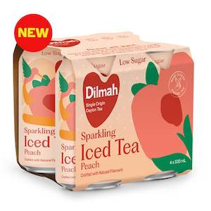 Dilmah Peach Low Sugar Sparkling Tea Cans 4 x 330mL