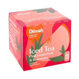 Dilmah Pink Grapefruit & Rosemary Iced Tea Cans 4 x 330mL