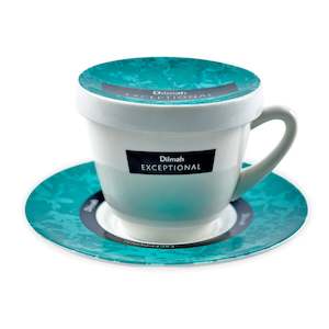 Exceptional Teal Cup & Saucer with Lid (220ml)