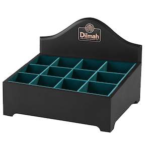 Dilmah Standard Empty Open Black Presenter Tray - 12 Slots