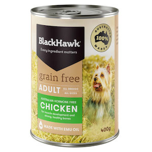 Boarding kennels: Black Hawk Dog Food Grain Free Chicken Wet Food 400g