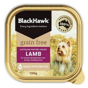 Black Hawk Dog Food Grain Free Lamb Wet Food Tray 100g