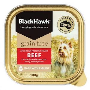 Black Hawk Dog Food Grain Free Beef Wet Food Tray 100g