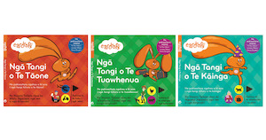 All 3 wonderful new 100% Te Reo Māori Eardrops stories on CD and free CUTE Eardrop peg doll