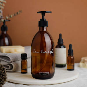 Internet only: Amber Glass Bottle Pump Handwash