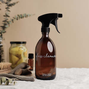 Internet only: Amber Glass Spray Bottle 500ml Glass Cleaner