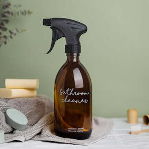 Amber Glass Spray Bottle 500ml Bathroom Cleaner