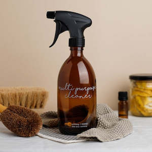 Amber Glass Spray Bottle 500ml Multipurpose Cleaner