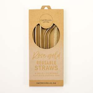 Rose Gold Metal Straw Mixed Pack