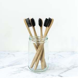 Bamboo Toothbrush Adult Charcoal Infused