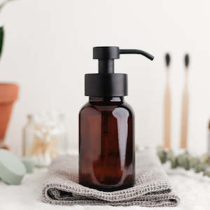 Internet only: Amber Glass Bottle Foam Pump - 250ml Plain