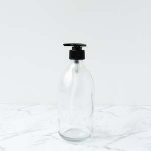 Clear Glass Bottle Pump - 500ml Plain