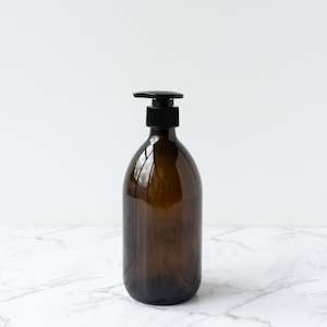 Amber Glass Bottle Pump - 500ml Plain