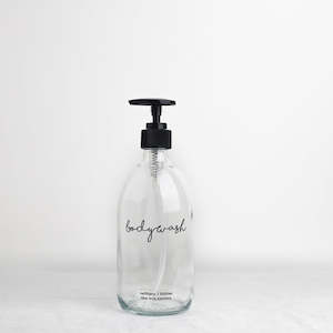 Clear Glass Bottle Pump 500ml Bodywash