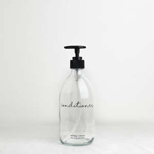 Clear Glass Bottle Pump 500ml Conditioner