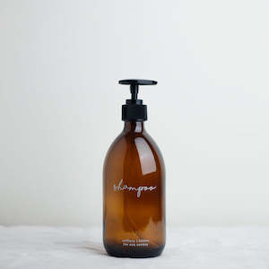 SECONDS - Amber Glass Bottle Pump 500ml Shampoo