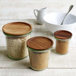 Glasssware: Wooden lids with Silicone Seal for WECK Jars