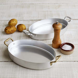 Kitchen Must Haves: Ottinetti Oval Gratin with Brass Handles - 2 sizes - lid sold separately