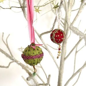 Fabrics textile: Two Decorative  Baubles