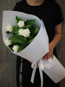 Grace White Rose Bouquet