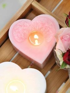 Peony Rose Heart (Blush) Candle