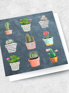 Cactus Pot Plants Card