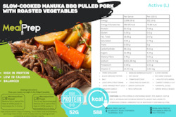 Main Meals: Slow Cooked Manuka BBQ Pulled Pork with Roasted Vegetables