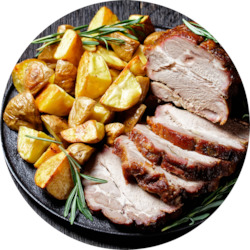 Pork Medley With Apple Infusion And Crispy Roast Potatoes