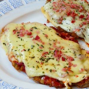 Main Meals: Beef Schnitzel Napoletana de la Nonna with Olivier salad