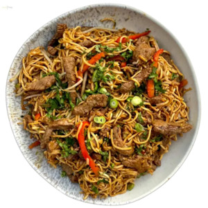 Peanut Glazed Steak Noodles