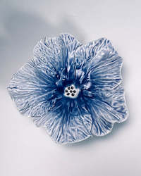 Souvenir: Hibiscus Ceramic Bowl - Blue