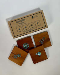 Kauri Coasters with Paua Inlay