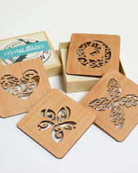 Souvenir: Coasters - Kowhaiwhai Circle by Crystal Ashley