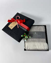 Xmas Gift Box - Organic Merino Scarf - Stone