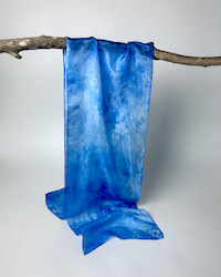 Earths Wisdom - Silk Scarf - Blue